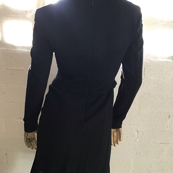 DEADSTOCK VINTAGE RENA LANGE BERGDORF GOODMAN WOOL LONG SLEEVE KNEE LENGTH DRESS - Picture 5 of 15